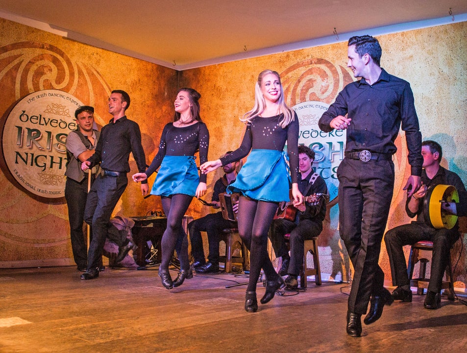 Belvedere Irish Nights view of dancers and musicians on stage