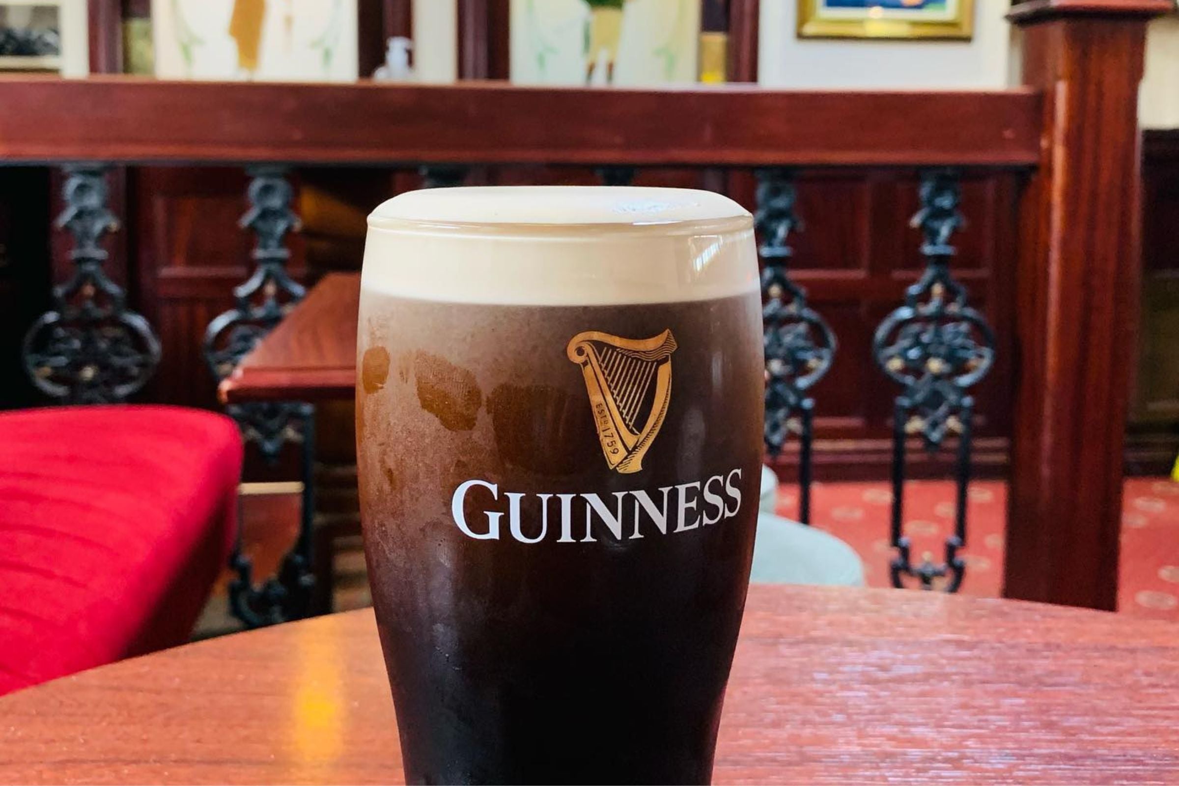 A cold pint of Guinness.