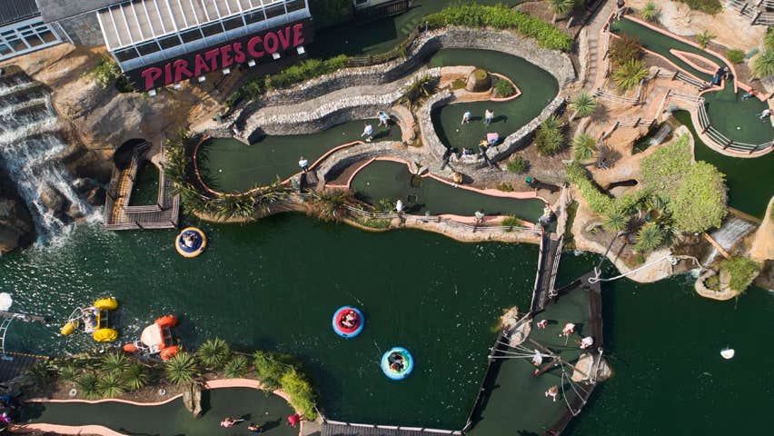 Aerial view of Pirates Cove Adventure Centre at Courtown County Wexford