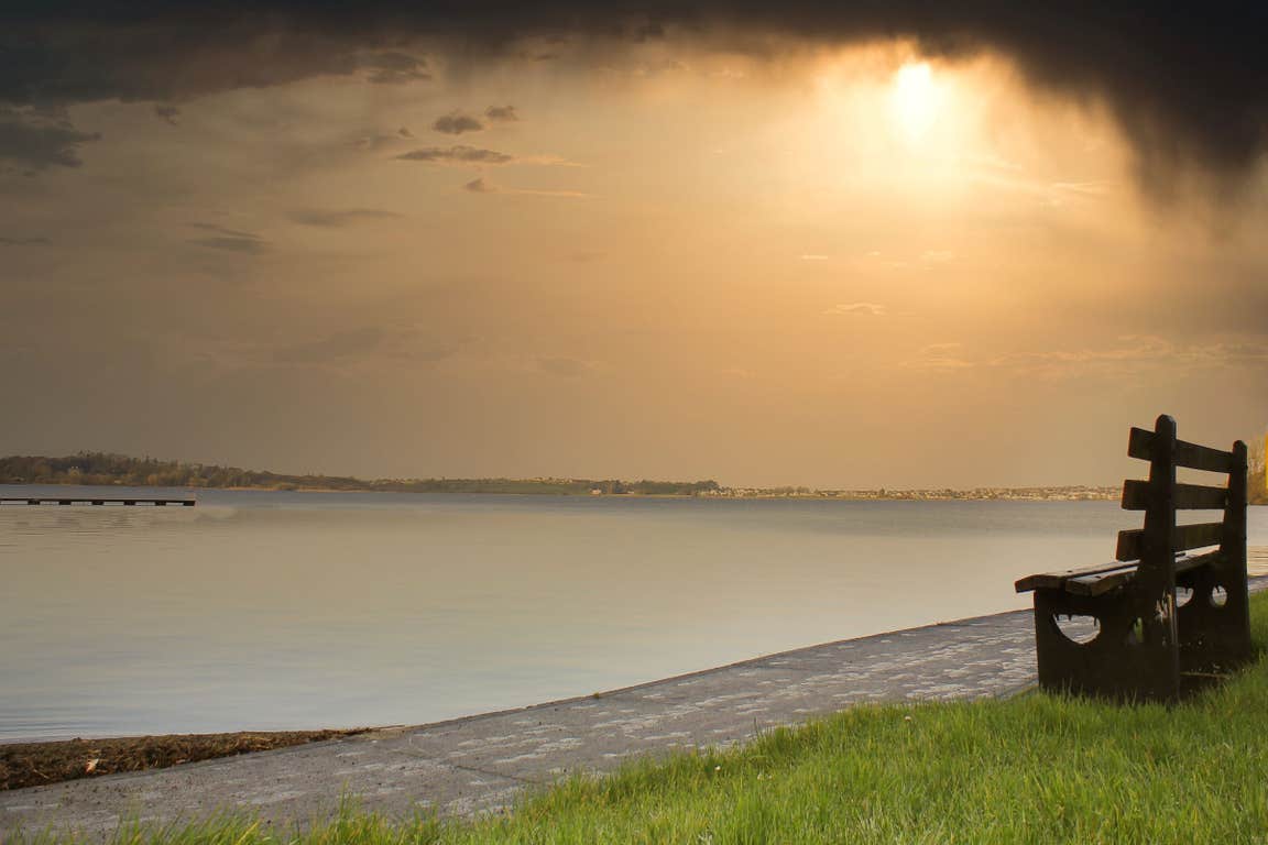 A scenic shot of Loughrea lake in County Galway
