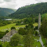 An aerial view of Glendalough