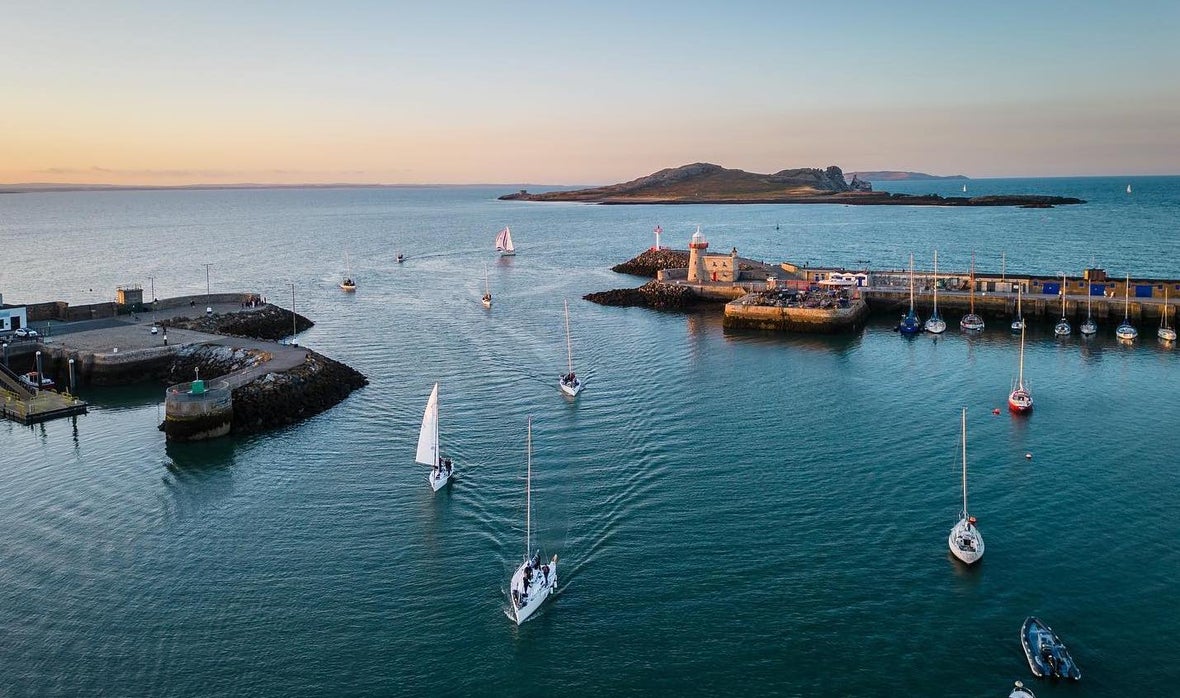 Aerial view of Howth Harbour in Co Dublin