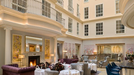 Seating area with tables and chairs