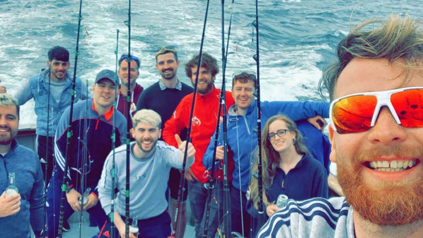 A group enjoying a days fishing with Kinsale Deep Sea Angling