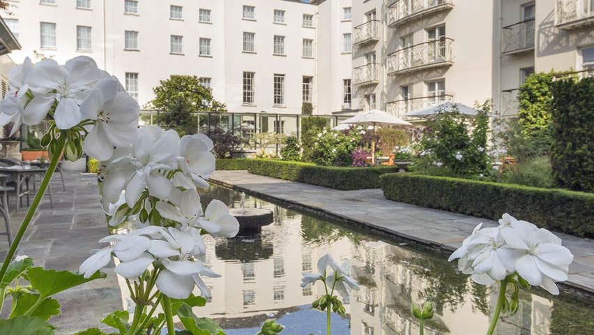 The Merrion Hotel gardens and patio area