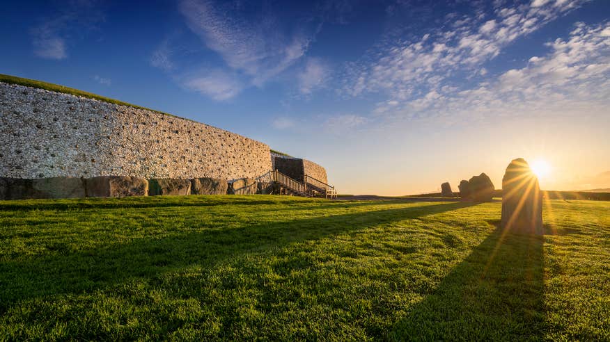 Newgrange in Meath at sunrise