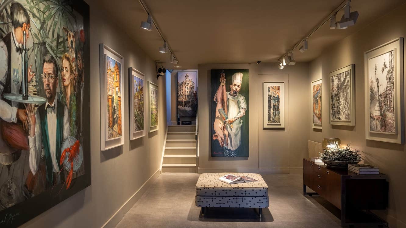An art gallery room within the Gerard Byrne Studio Art Gallery & Artist Studio