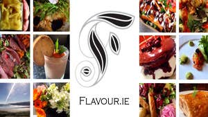Flavour.ie logo and array of food