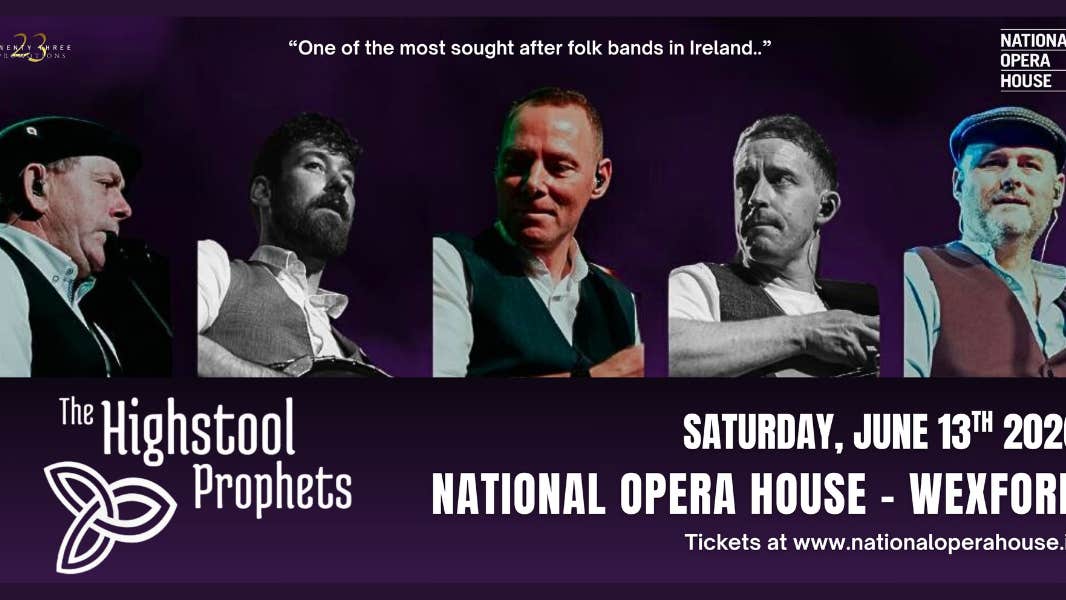 Poster for Highstool Prophets with 5 individual photos of men in waistcoats.
