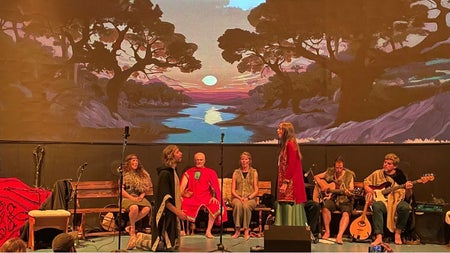 Foinse at recent performance in Dingle, Kerry. Druid of Many Faces