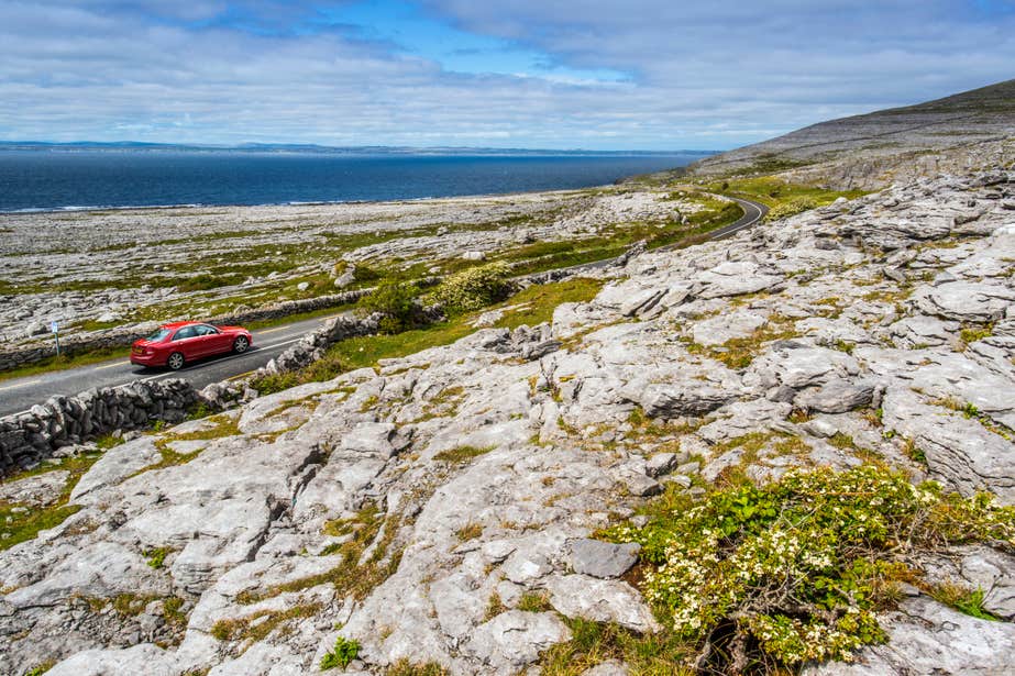 Car touring The Burren.