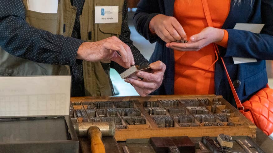 People in the National Print Museum in Dublin city