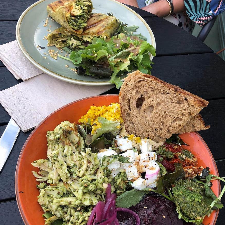 Two plates of colourful food from Bastion Kitchen in Westmeath