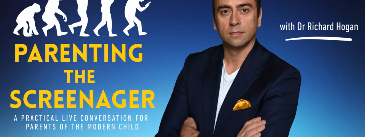 This image shows Dr Richard Hogan posing for his show Parenting the Screenager