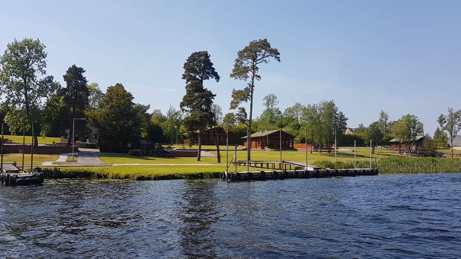 View of cabins from the river