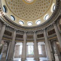 Rotunda at Dublin City Hall with domed gold gilded ceiling