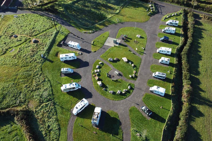 Aerial view of camping site