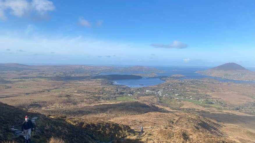 Aerial view of Connemara National Park in Co Galway