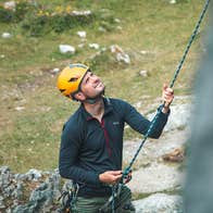 gentleman rock climbing with Climb It