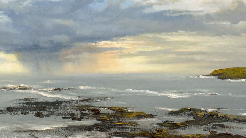 Painting of storm clouds at Annemarie Bourke Studio Gallery Limerick City