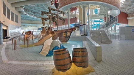 AquaZone at the National Aquatic Centre interior pirate ship shallow play area