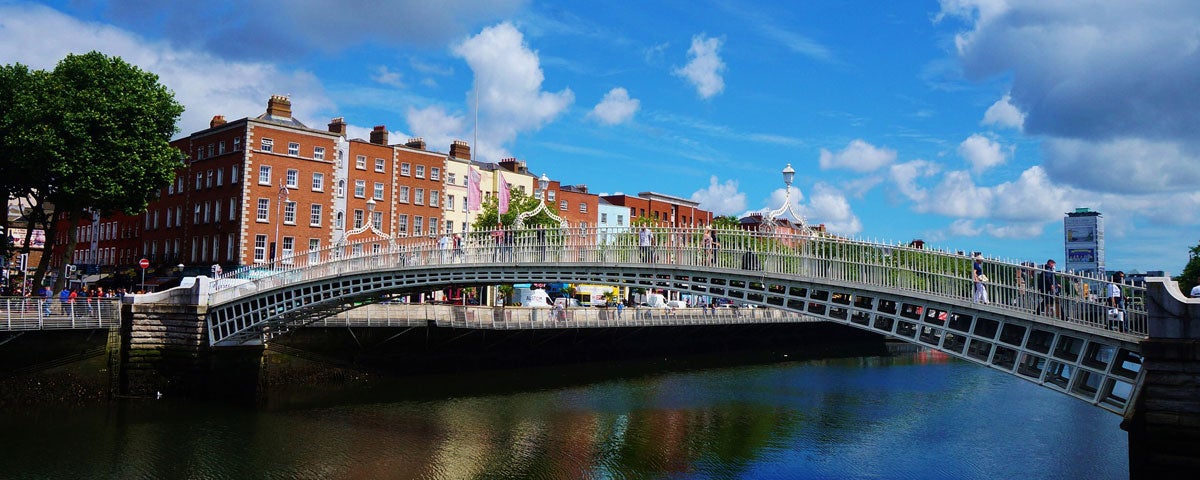 A view of the Hapenny Bridge in Dublin City