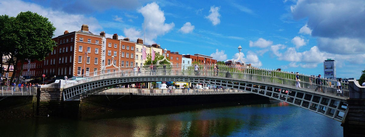 A view of the Hapenny Bridge in Dublin City