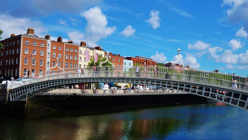A view of the Hapenny Bridge in Dublin City