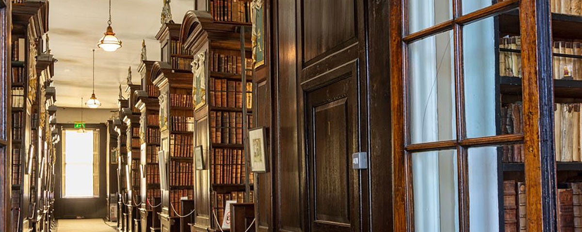 Marsh's Library row of original shelves