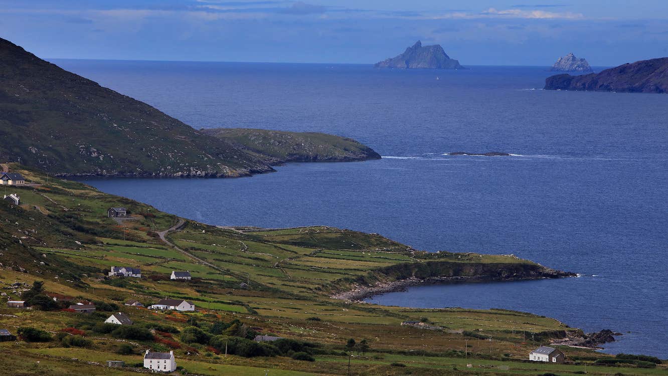 Aerial images of houses in Coomakista in County Kerry.