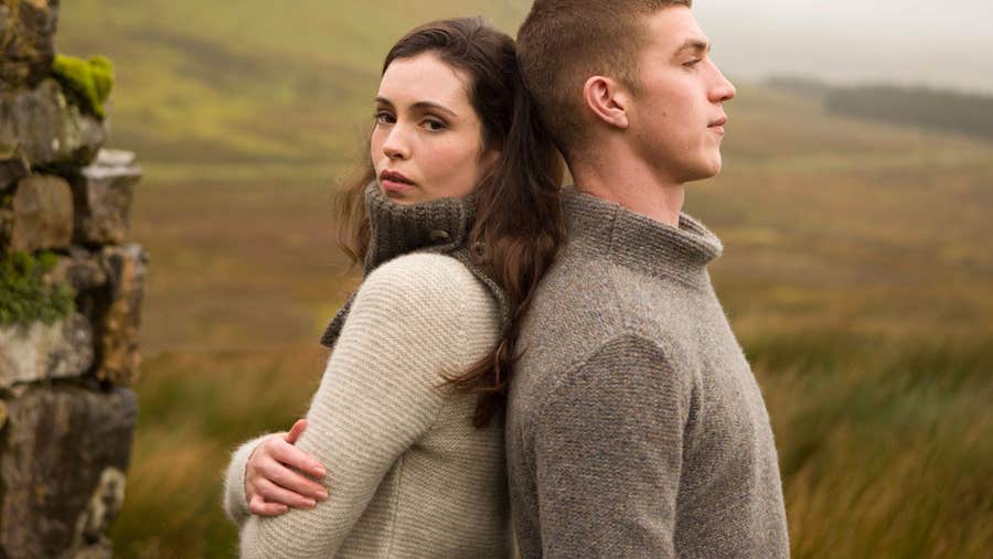 Two models wearing the newest collection of knitwear from Fisherman Out of Ireland