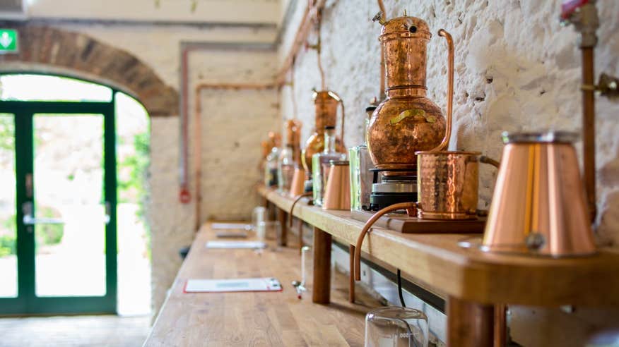 Copper instruments in  Listoke Distillery in Louth