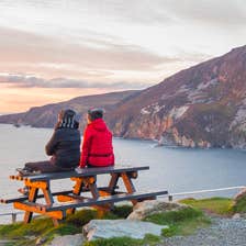 Hikers at Sliabh Liag (Slieve League) in Co Donegal