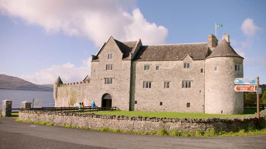 People entering Parkes Castle in County Leitrim