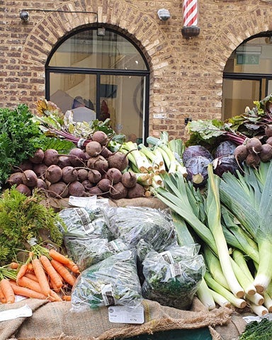 Fresh vegetables on display and ready for sale at the Temple Bar Food Market