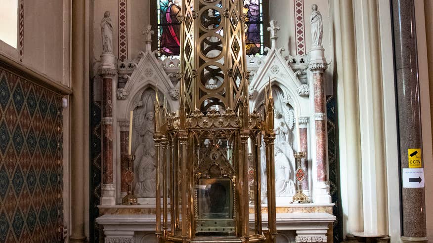 Oliver Plunkett's head on display at St Peter's Roman Catholic Church in Drogheda, Co Louth