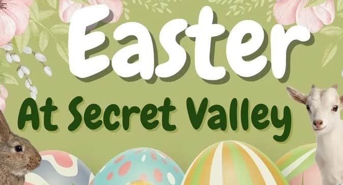 Easter in wexford, easter bunny, easter egg hunt and a young white kid goat