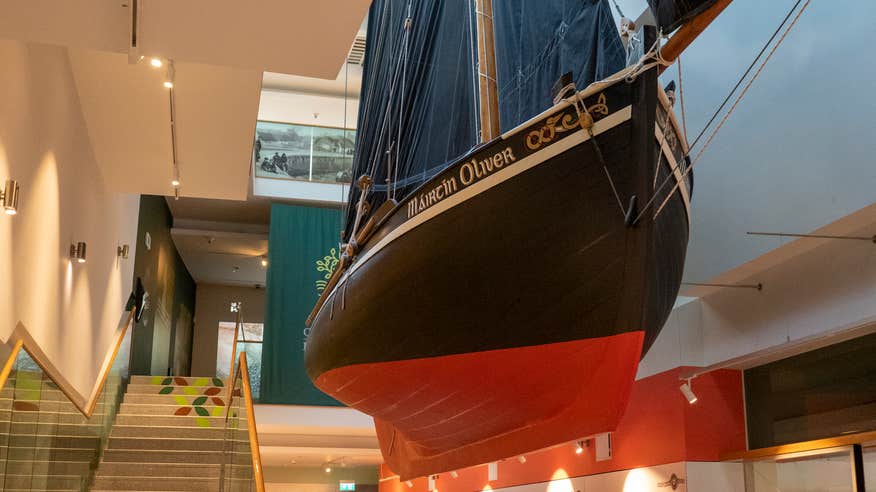 Take a closer look at a real Galway Hooker traditional sailing boat.