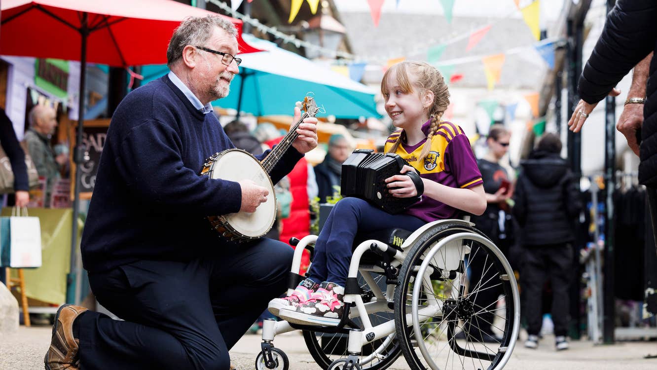 John Roche and Grace Murphy pictured at the Bullring in Wexford at the launch of Fleadh Cheoil na hÉireann. 2024