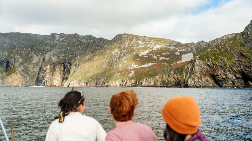 People on a tour of Sliabh Liag (Slieve League) with Sliabh Liag Boat Tours in Donegal