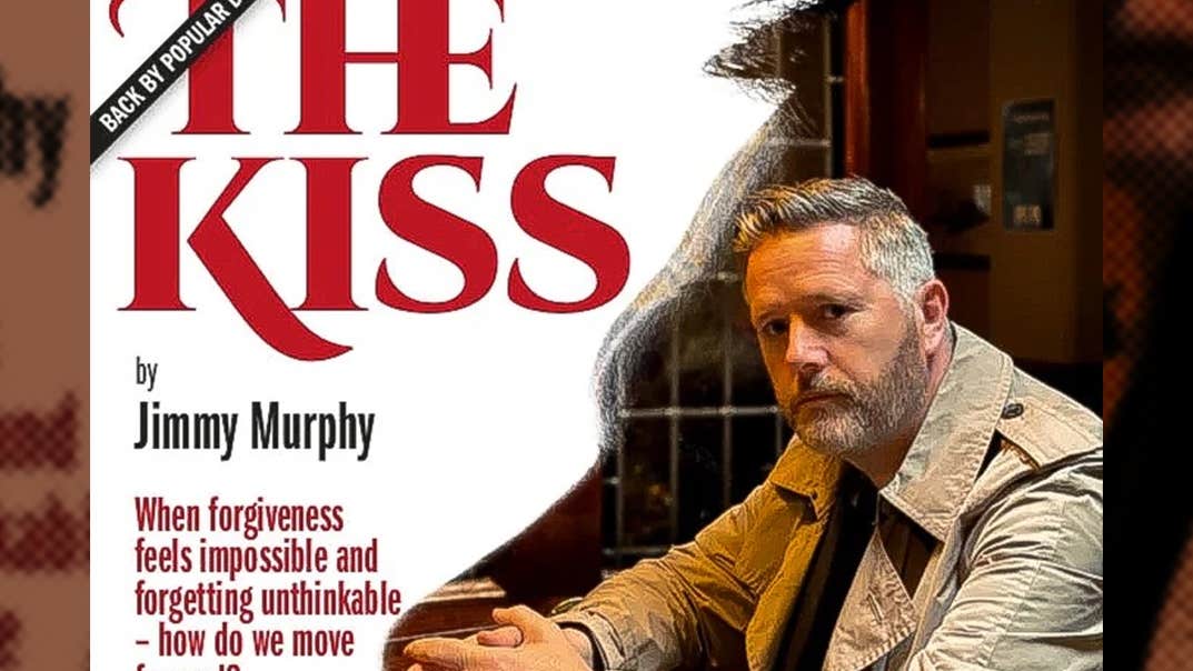 The Kiss with Luke Griffin at Viking Theatre, a serious looking man is seated at a bar