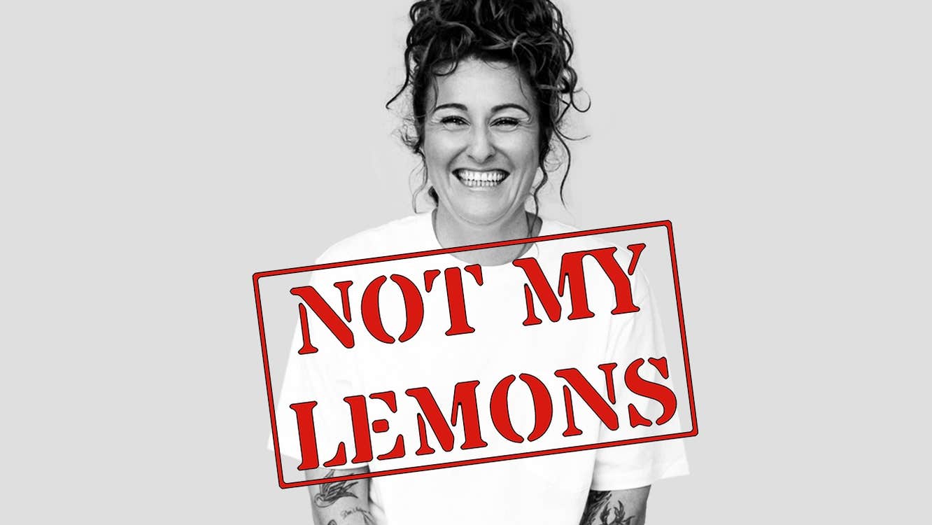 Kyla Cobbler: Not My Lemons, a laughing woman