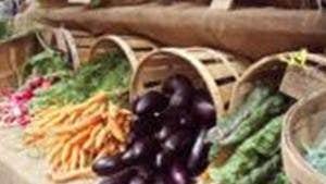 Fresh vegetables on display at Roscommon Farmer's Market
