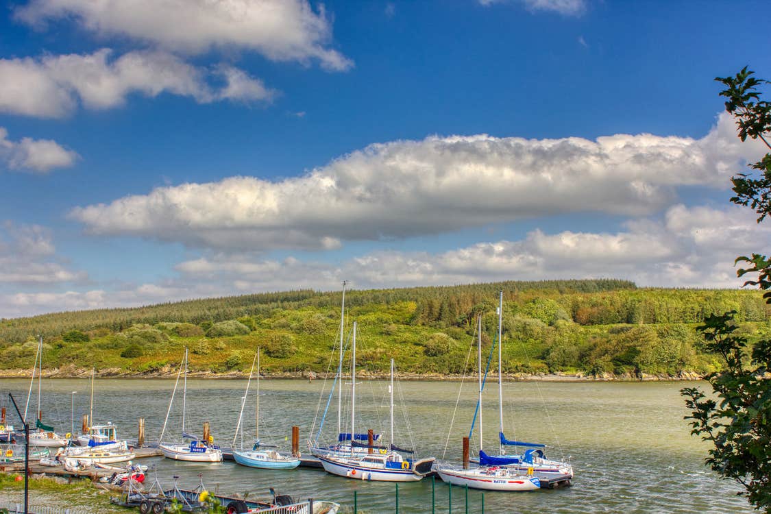 Boats docked at Foynes in County Limerick.