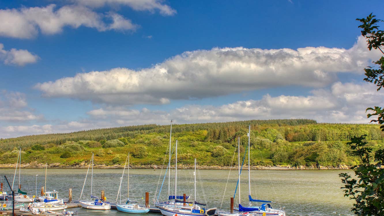 Boats docked at Foynes in County Limerick.