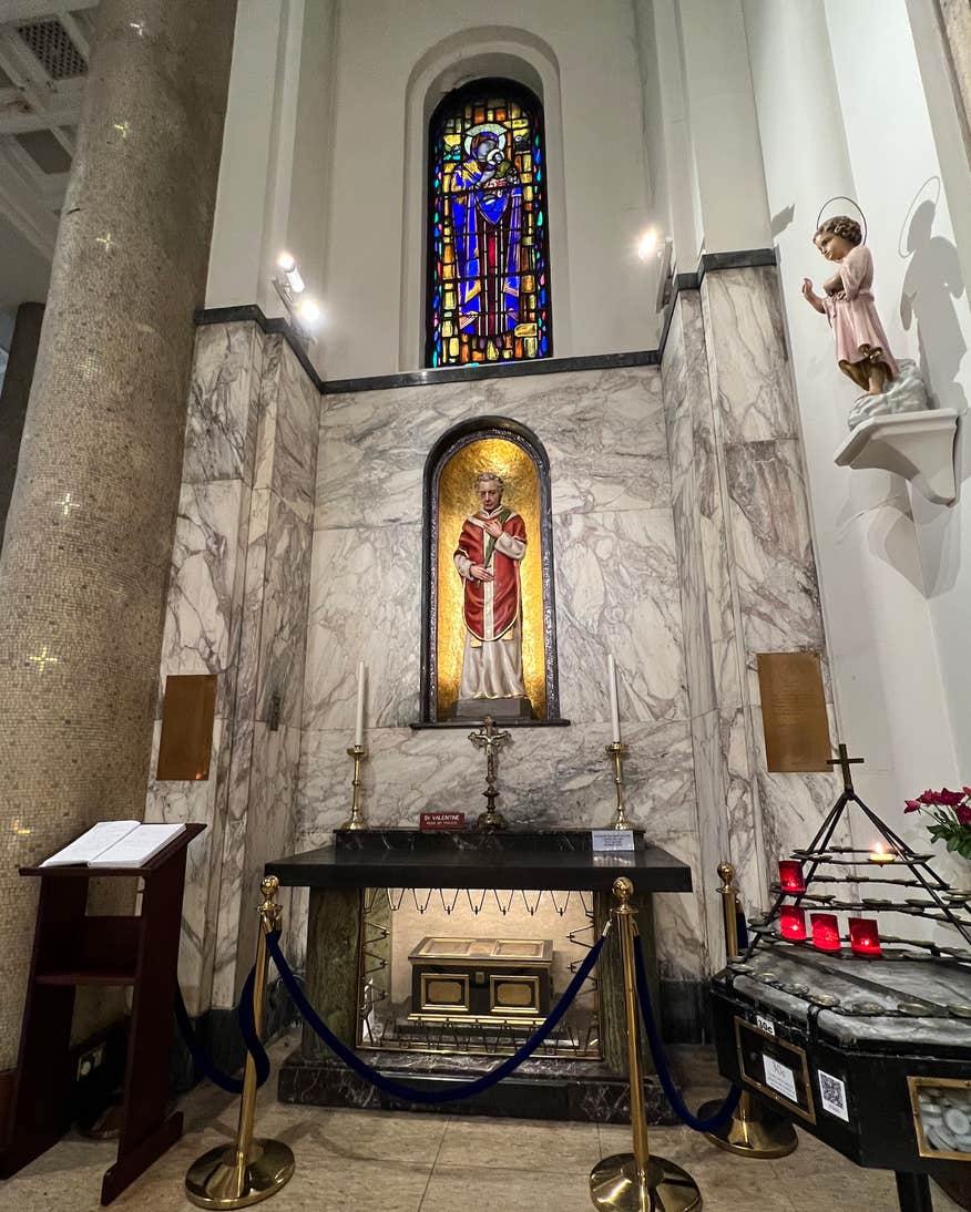 The St Valentine's shrine in Whitefriar Street Church in Dublin city