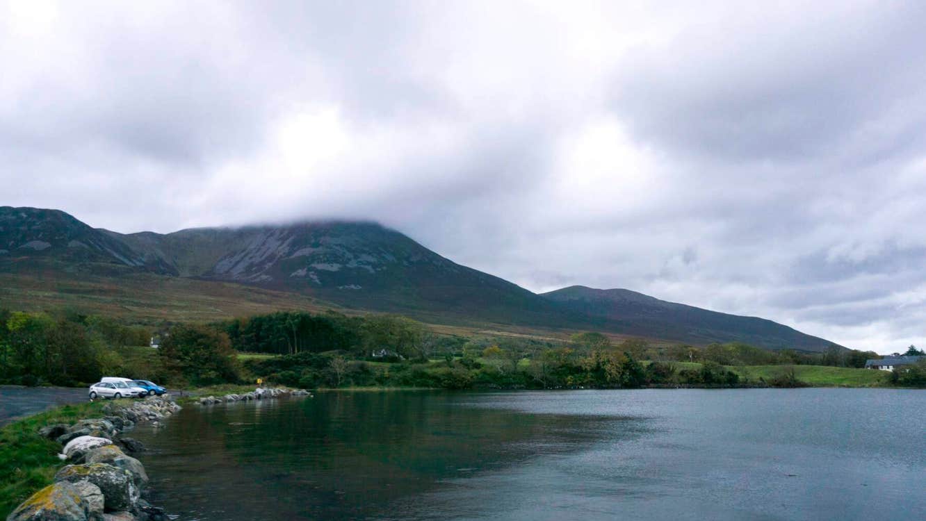View of Croagh Patrick mountain from the Croagh Patrick Viewpoint.