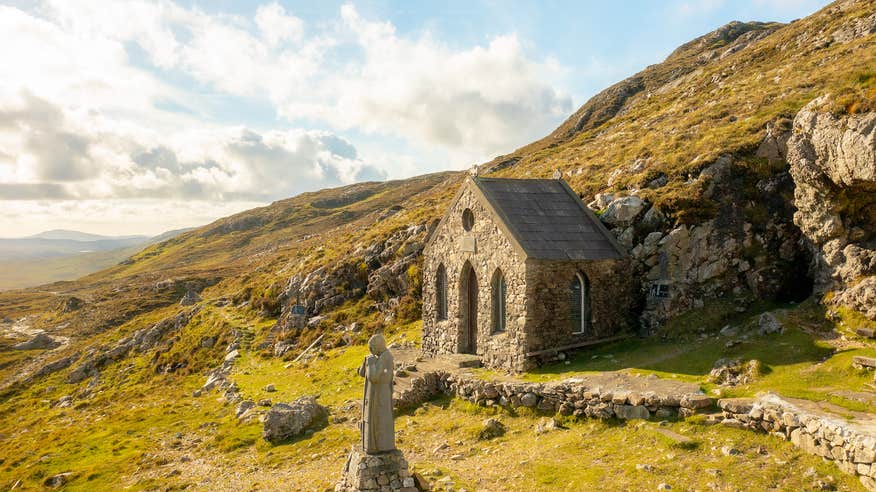 Statue of St Patrick on the Máméan Trail in Connemara, Co Galway