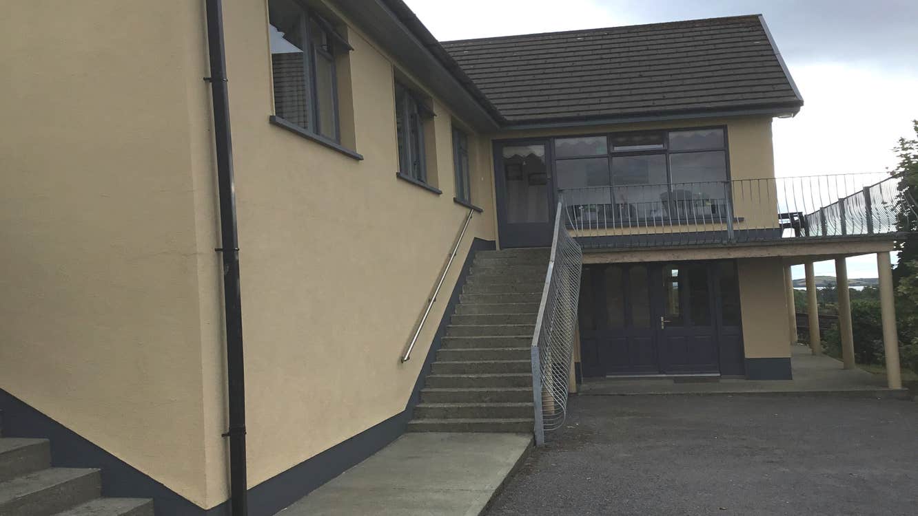 View of stairs to house