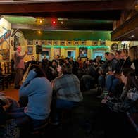 An audience enjoying a performance of Celtic Tales at The Crane Bar